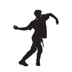 Fototapeta na wymiar Silhouette of young male dancer vector isolated. on white background.