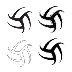 Volleyball symbol silhouettes