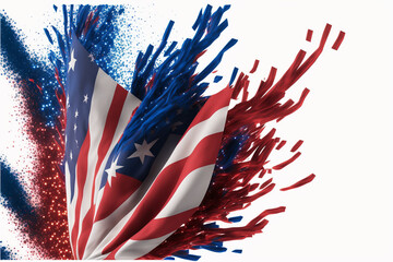 USA flag firework explosion patriotic 