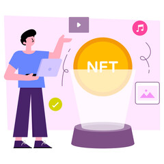 Premium download illustration of nft hologram 