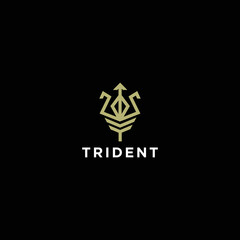 Trident logo icon design template