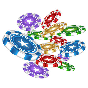 Colored gambling chips casino design