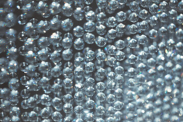 Curtain crystal diamond, Crystal diamond background, Crystal decoration wedding style, interior design, Crystal Beads Background, Decorative curtain with shining elements.