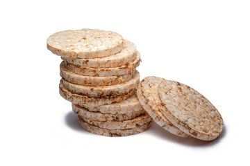 brown rice cakes isolated, png file