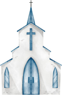 watercolor church