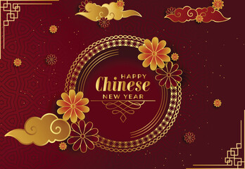 Chinese new year background design concept with illustration