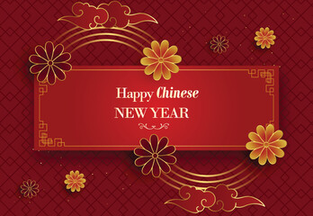 Chinese new year background design concept with illustration