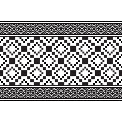 Ikat horizontal seamless pattern. Geometric ethnic pattern design. black-white fabric pattern design. vector illustration.