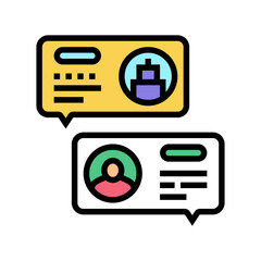 discussion customer testimonial color icon vector. discussion customer testimonial sign. isolated symbol illustration