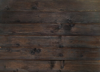 Naklejka premium a wall of textured boards. wooden background.