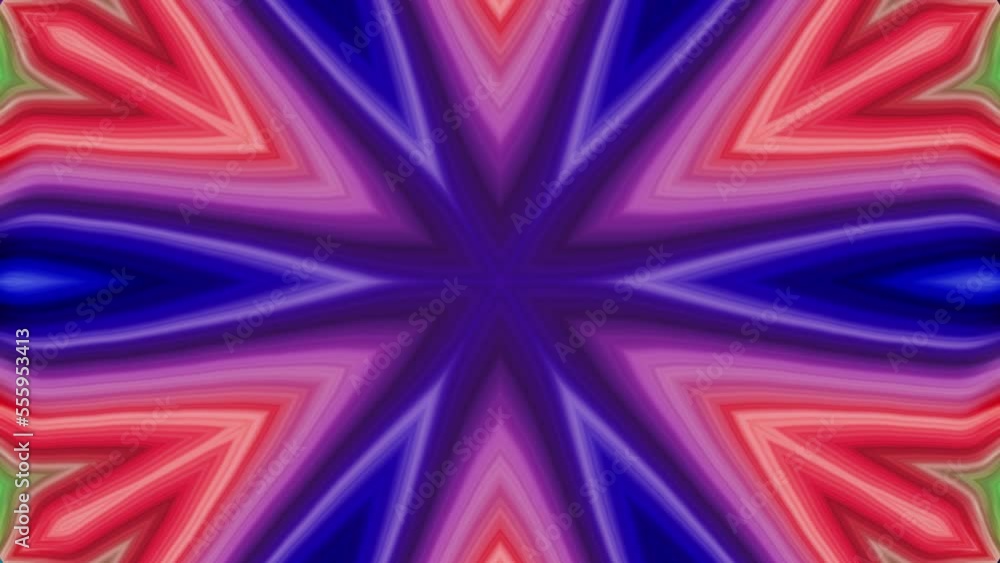 Poster kaleidoscope abstract background art motion. geometric mandala kaleidoscope shape with seamless loop