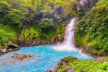 Catarata Rio Celeste, Waterfall, Station El Pilon, Tenorio Volcano National Park, Provincia de...