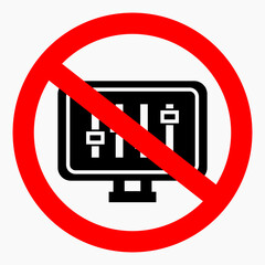 Icon no settings. Do not adjust the monitor. Do not change settings. Easy installation. Vector icon.