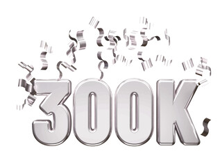 Follower text effect 3d illustration vector transparent