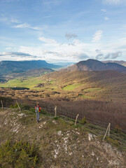 Hiker contemplating the Sakana from the top of Santa Barbara. Juslape&ntilde;a