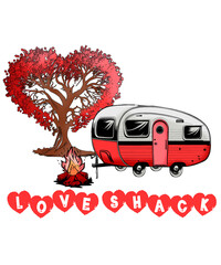 Fototapeta premium LOVE Shack Camping Car Heart Tree