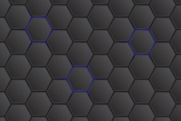 Hexagon background and blue light 