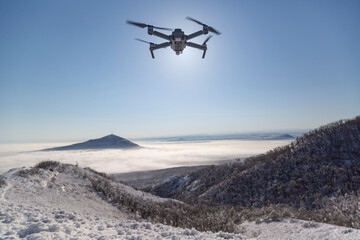 Fototapeta na wymiar Drone in winter. Mountains. 