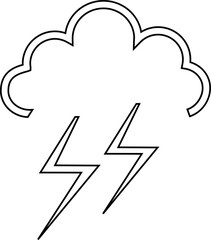 Cloud with lightning weather icon.