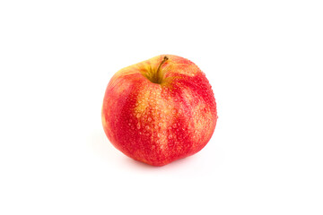 Fototapeta na wymiar Shiny Red ripe apples, isolated on white background. Fresh raw organic fruits.