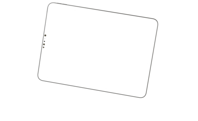 Modern black tablet computer isolated on white background. Tablet pc