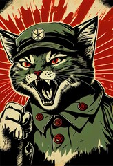 agressive cat poster