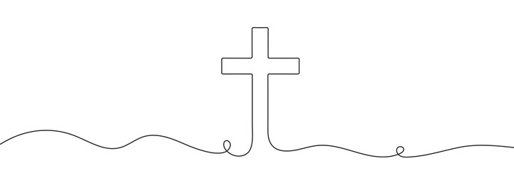 Continuous drawn one line of the symbol of religion. Vector illustration. Vector illustration © dariachekman
