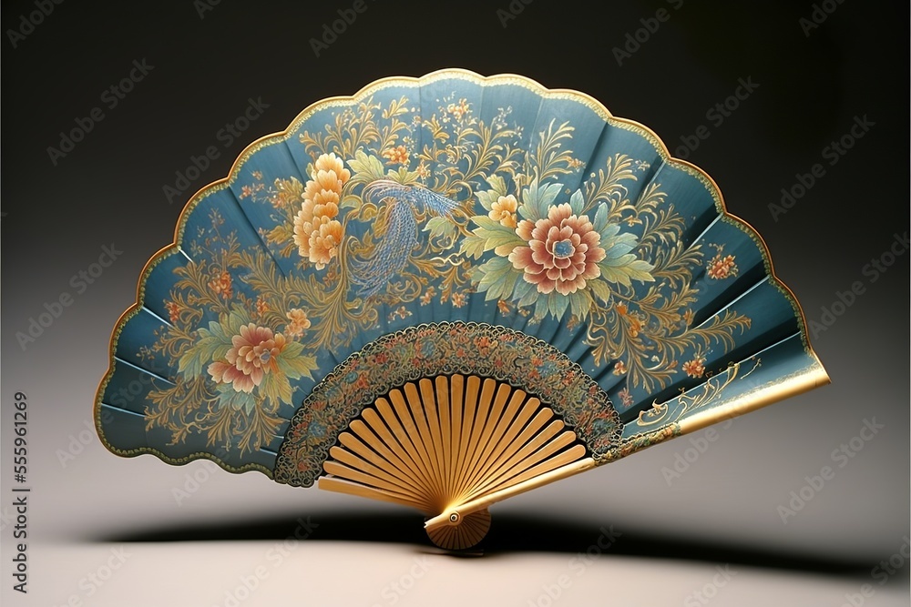 Wall mural Unique hand fan in a cool style for warm weather