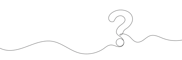 Cercles muraux Une ligne Question mark linear background. One continuous drawing of a question mark. Vector illustration