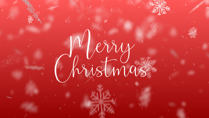 Abstract Christmas Snowflakes background. Falling Christmas snow flake pattern fall isolated on Red. Snowflakes decoration effect