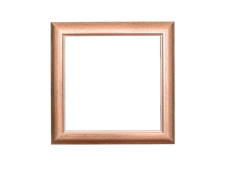 Empty wooden picture or photo frame isolated png with transparency. Template and background