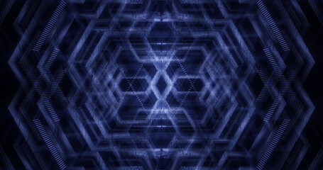 Render with blue line structure