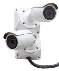 cylindrical IP security cameras on white