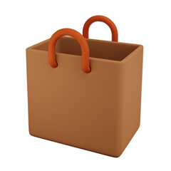 3D Shopping Bag PNG Transparent Background