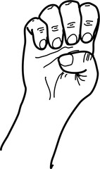 german signs language fingeralphabet Buchstabe e (DGS) 