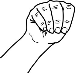 german signs language fingeralphabet Buchstabe m (DGS) 