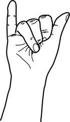 german signs language fingeralphabet Buchstabe y (DGS) 