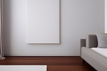 Fototapeta na wymiar White modern living room with frame for mockup