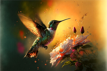 hummingbird in flight