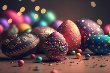 Decorative creative traditional easter eggs