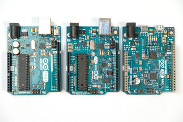 electronic circuit board . top view electronic.