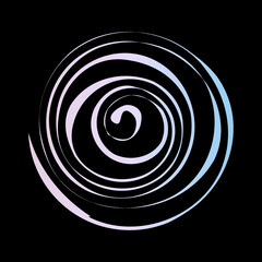 Pastel gradient decorative spiral. Vector illustration.	