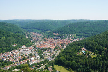 The panorama of Bad Urach, Baden Wuerttemberg, Germany