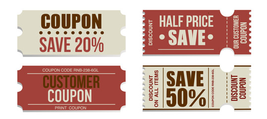 customer coupons save half price