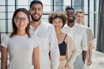 Fototapeta premium Smiling professional business leaders and employees group team portrait