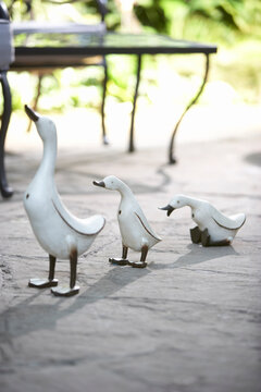 Wooden Ducks in a Row