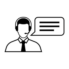 Customer service, IT support and online assistance icon