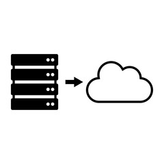 Cloud migration and cloud computing icon