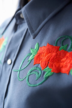 Detail of Embroidery on Cowboy Shirt