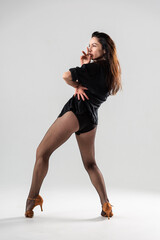 Passionate latina dancer in the studio